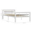 Sengeramme hvit og svart metall 100x200 cm