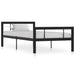 Sengeramme svart og hvit metall 100x200 cm