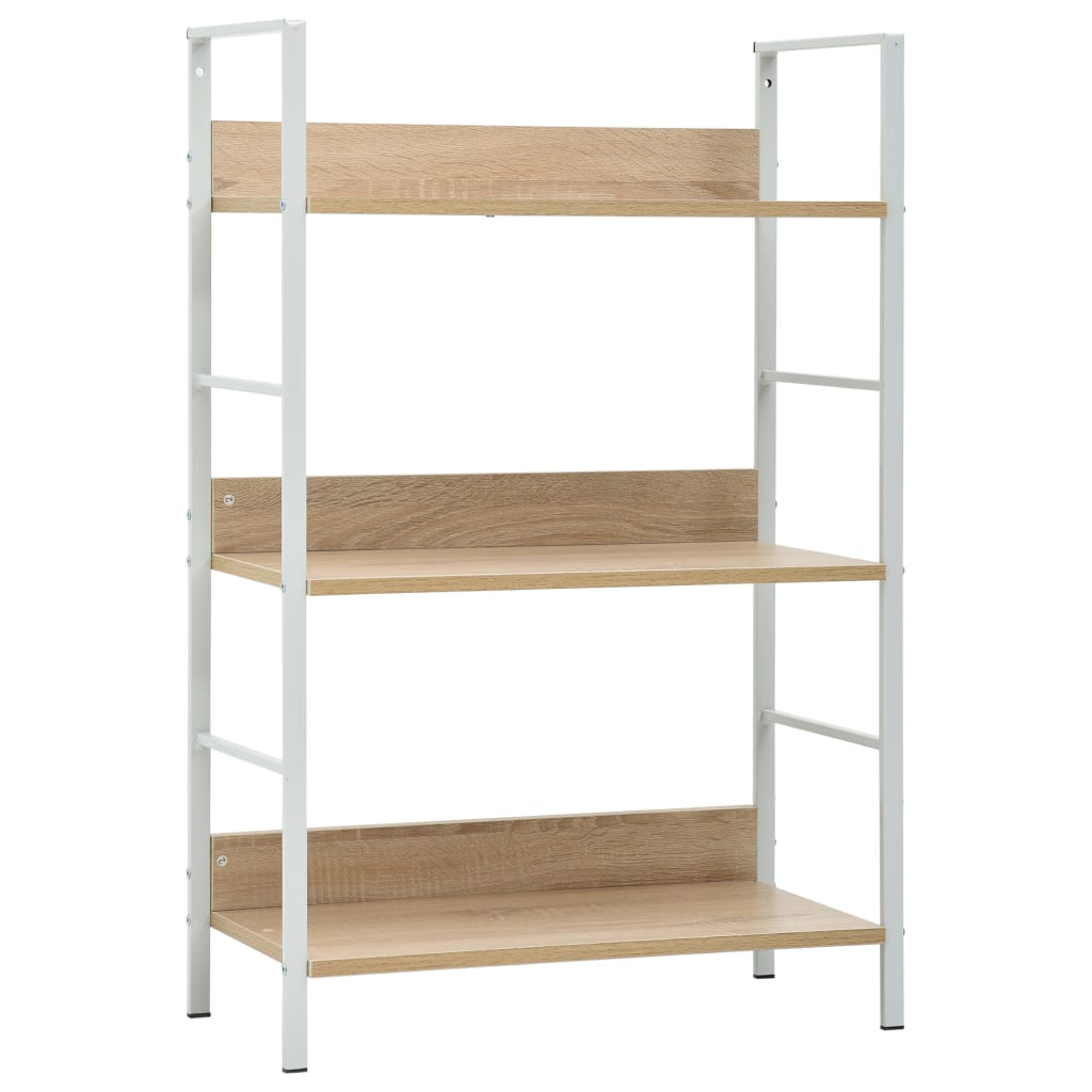 Bokhylle 3 lag eik 60x27,6x90,5 cm konstruert tre