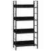 Bokhylle 4 lag svart 60x27,6x124,5 cm konstruert tre