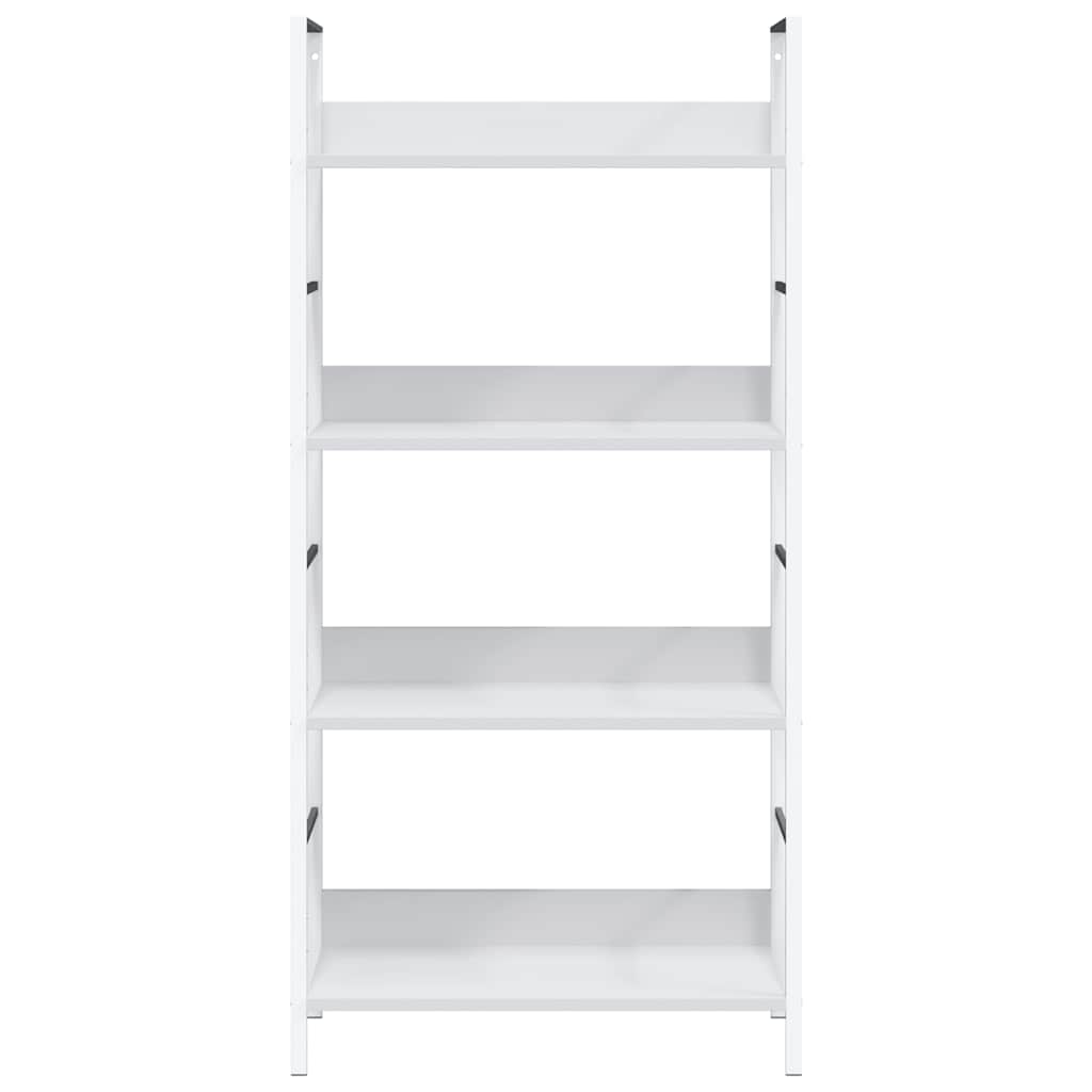 Bokhylle 4 lag hvit 60x27,6x124,5 cm konstruert tre