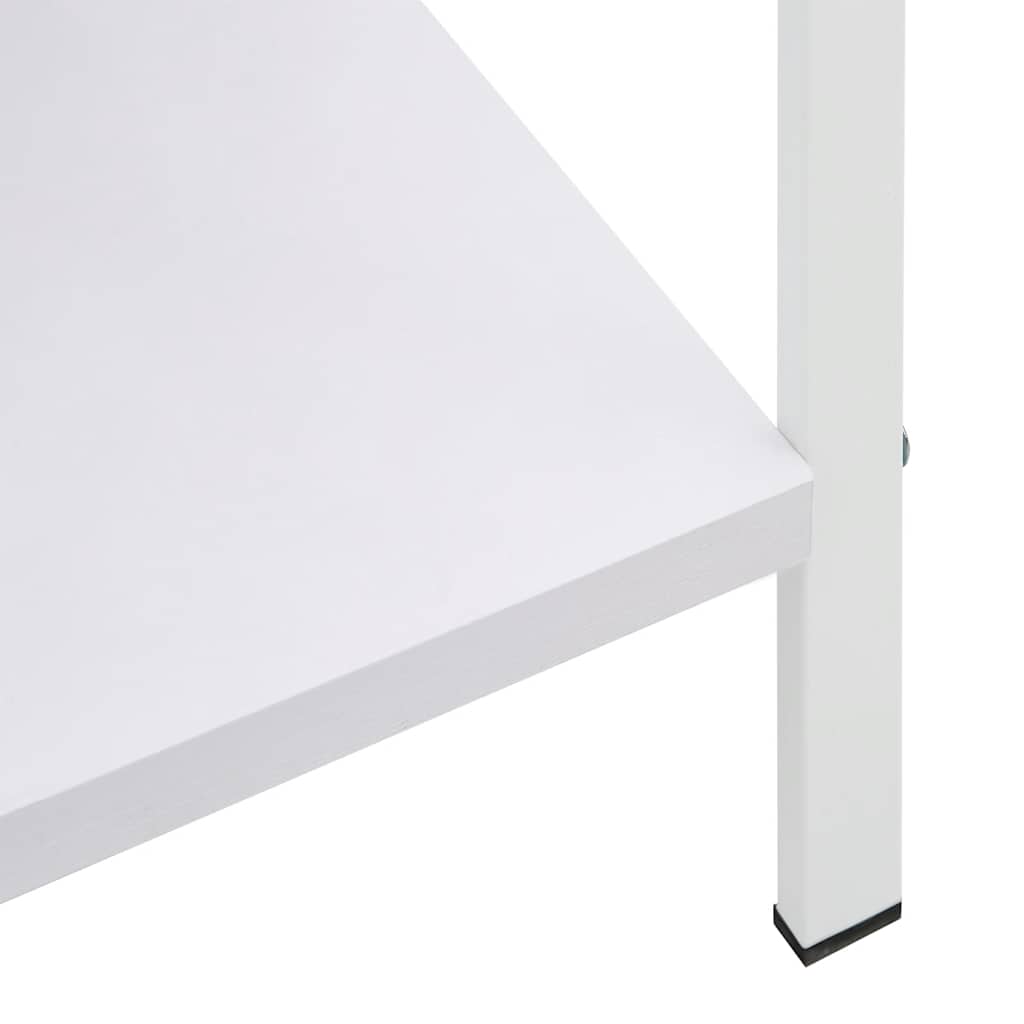 Bokhylle 4 lag hvit 60x27,6x124,5 cm konstruert tre