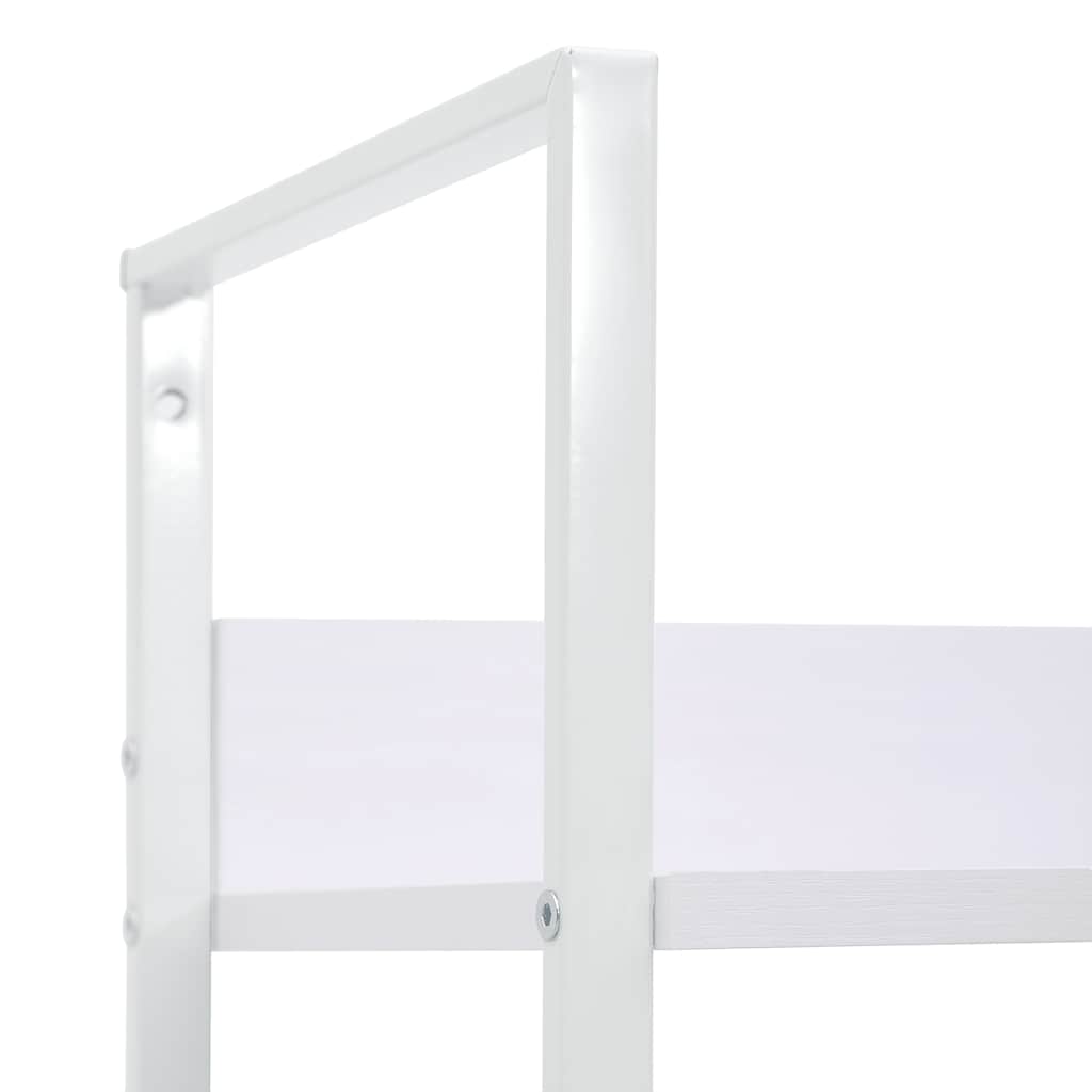 Bokhylle 4 lag hvit 60x27,6x124,5 cm konstruert tre