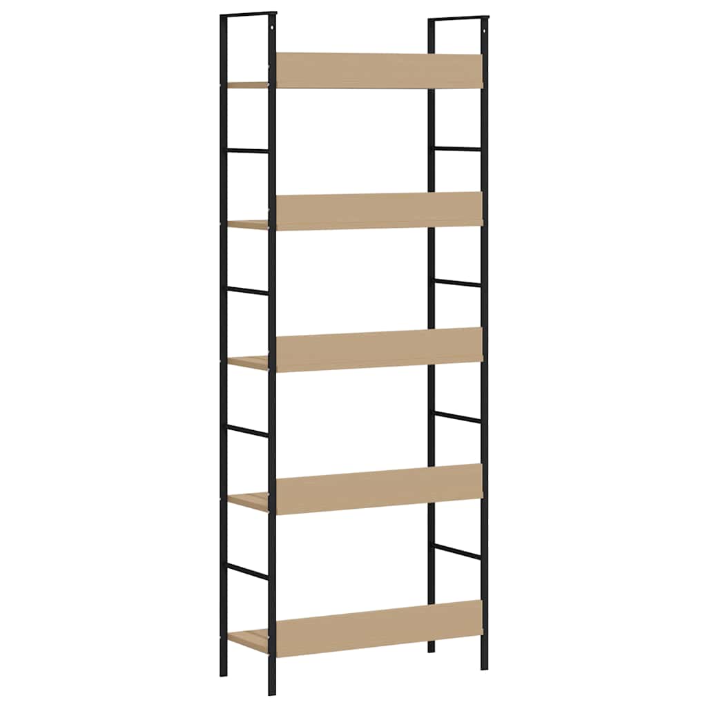 Bokhylle 5 lag eik 60x27,6x158,5 cm konstruert tre