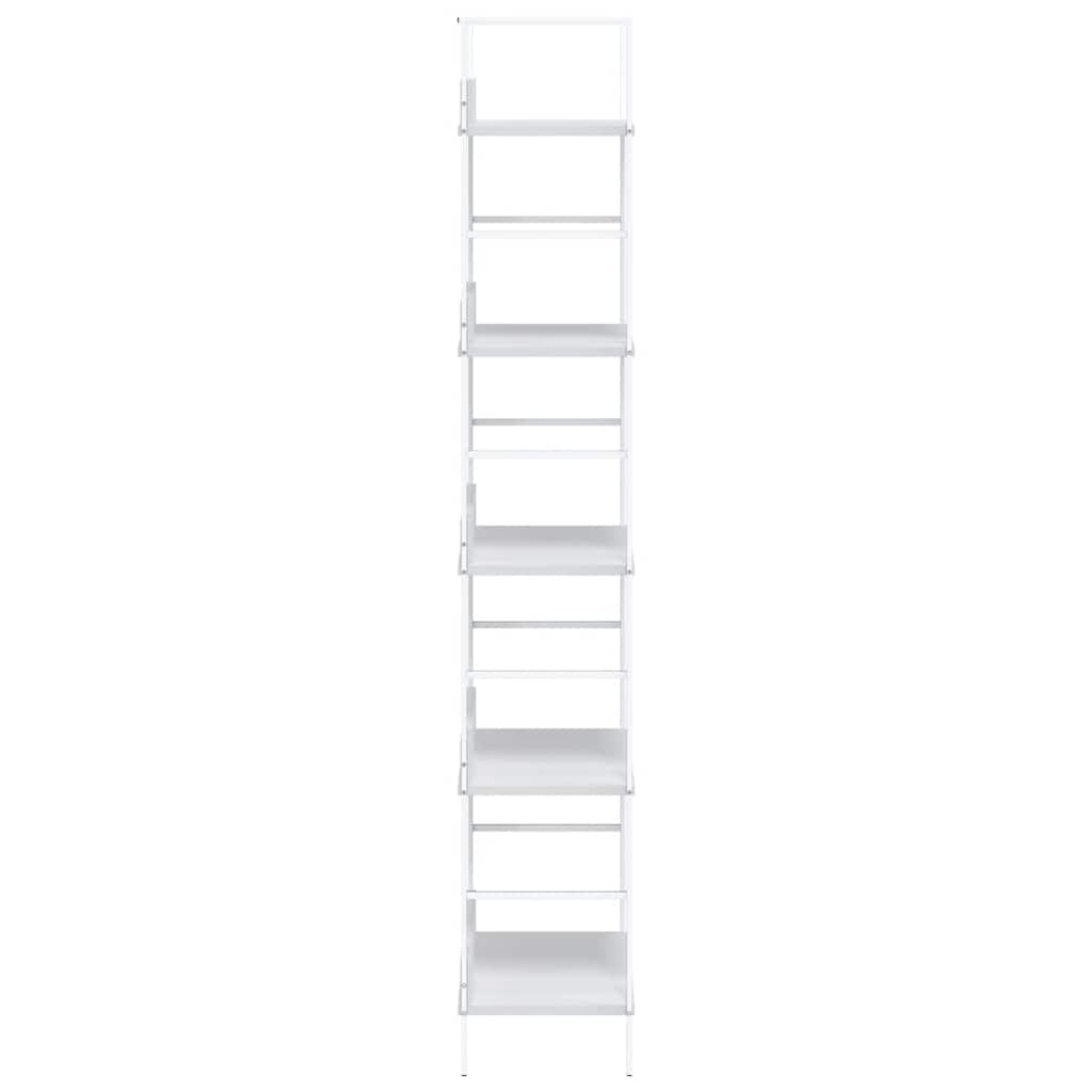 Bokhylle 5 lag hvit 60x27,6x158,5 cm konstruert tre
