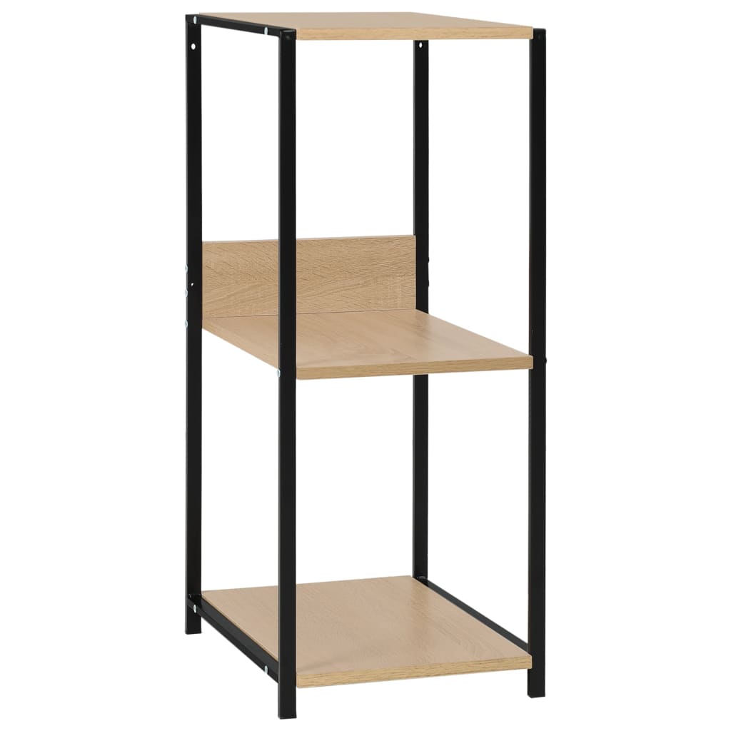 Liten rett bokhylle svart eik 33,5x39,6x79,7 cm konstruert tre