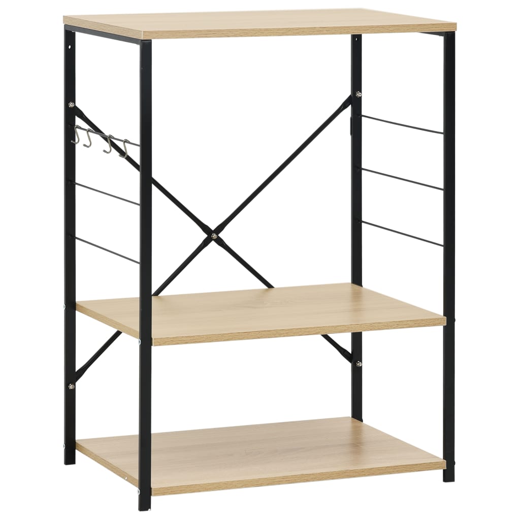 Hylle til mikrobølgeovn svart eik 60x39,6x79,5cm konstruert tre
