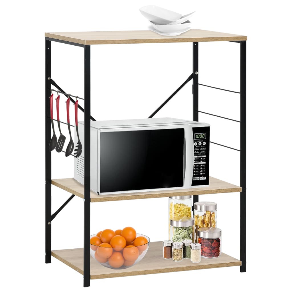 Hylle til mikrobølgeovn svart eik 60x39,6x79,5cm konstruert tre