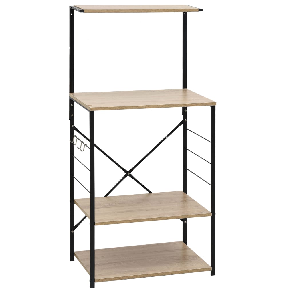 Hylle til mikrobølgeovn svart eik 60x39,6x123 cm konstruert tre