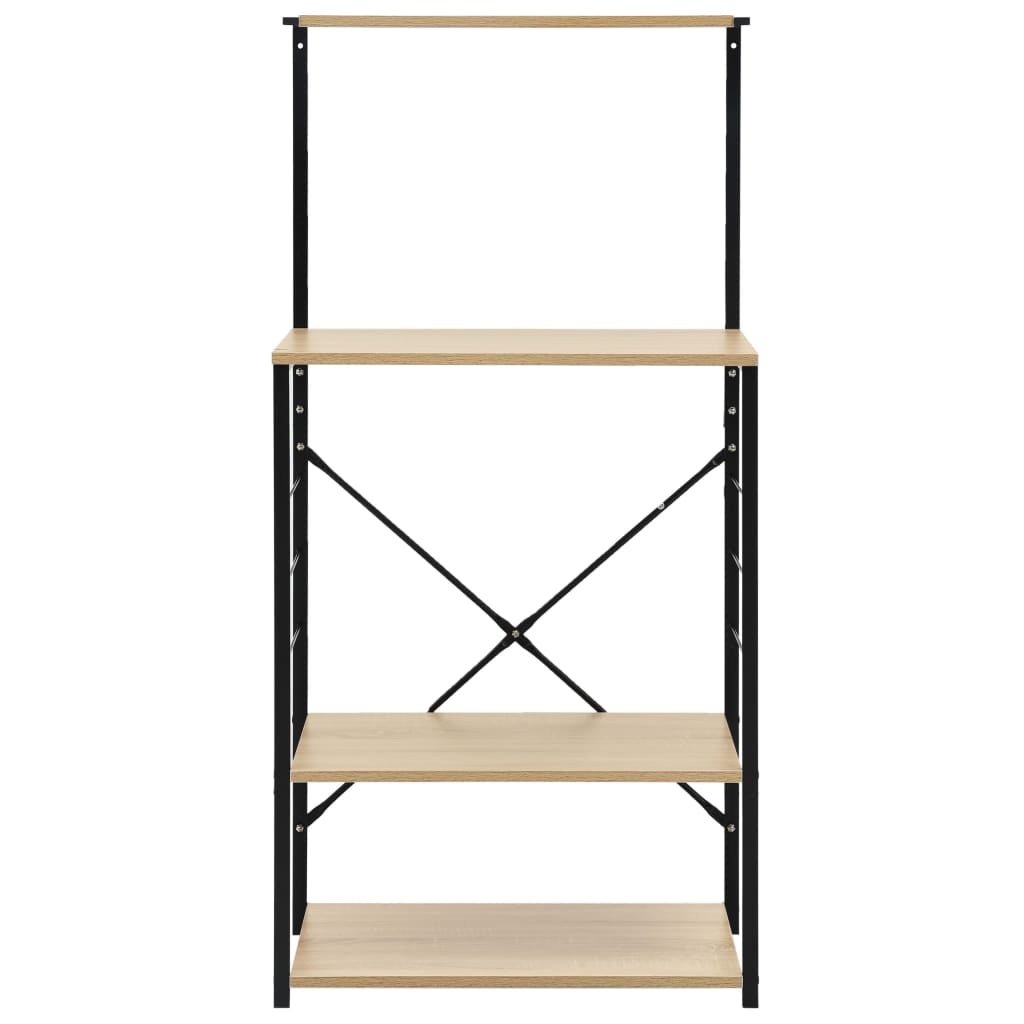 Hylle til mikrobølgeovn svart eik 60x39,6x123 cm konstruert tre