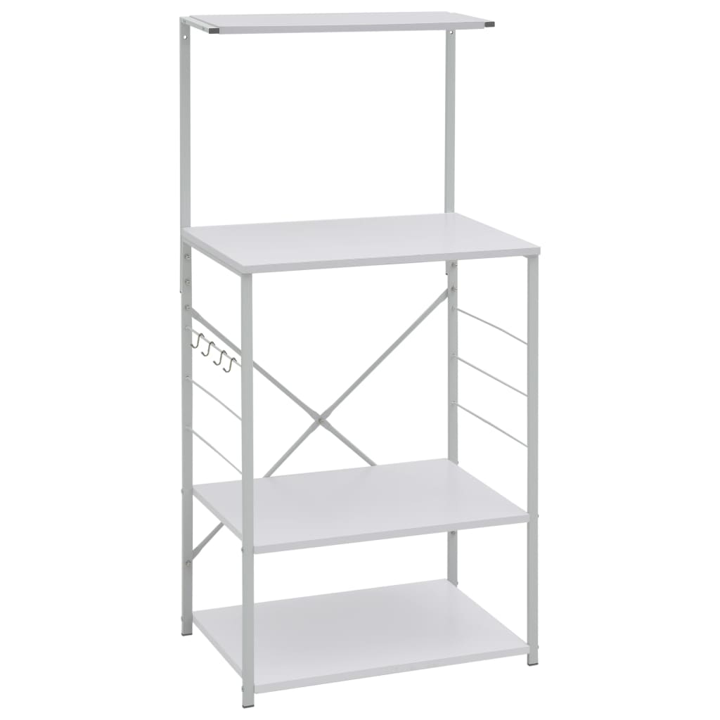 Hylle til mikrobølgeovn hvit 60x39,6x123 cm konstruert tre