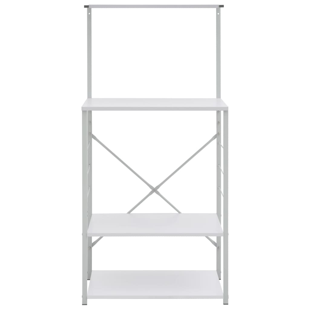 Hylle til mikrobølgeovn hvit 60x39,6x123 cm konstruert tre