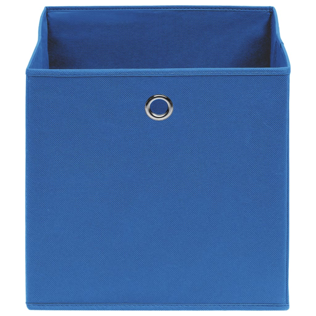 Oppbevaringsbokser 4 stk blå 32x32x32 cm stoff