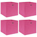 Oppbevaringsbokser 4 stk rosa 32x32x32 cm stoff