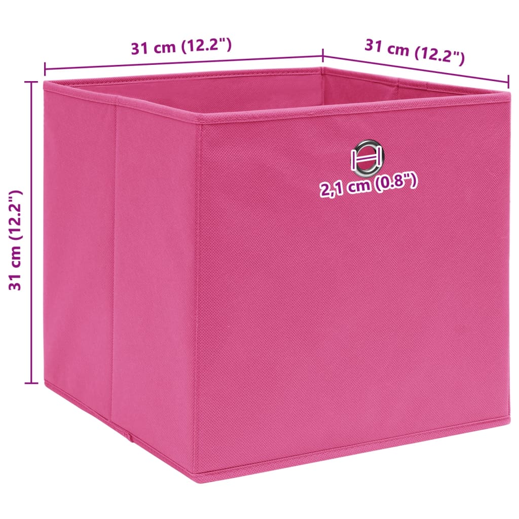 Oppbevaringsbokser 4 stk rosa 32x32x32 cm stoff