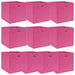 Oppbevaringsbokser 10 stk rosa 32x32x32 cm stoff