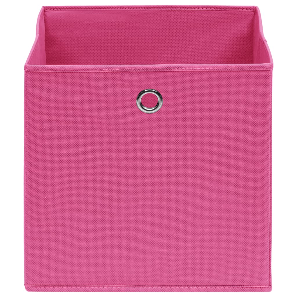 Oppbevaringsbokser 10 stk rosa 32x32x32 cm stoff