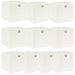 Oppbevaringsbokser 10 stk hvit 32x32x32 cm stoff