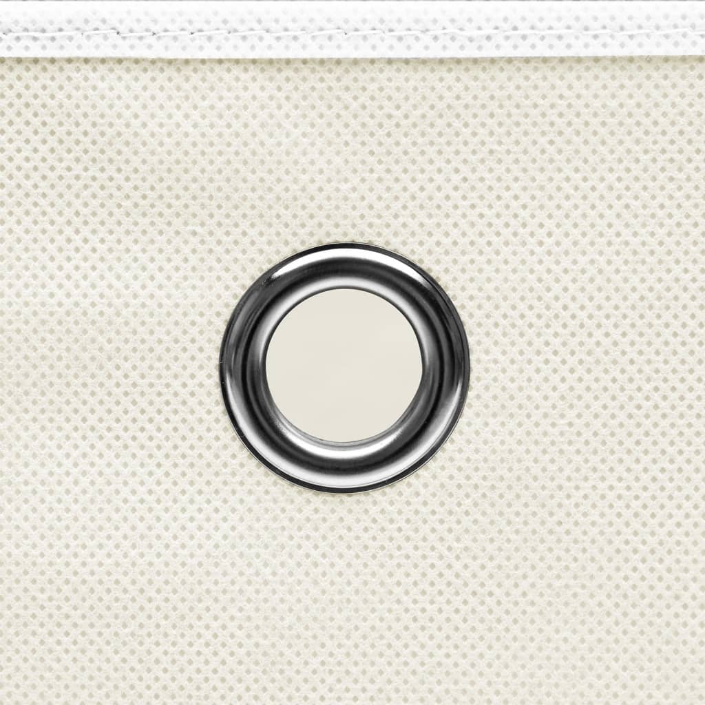 Oppbevaringsbokser 10 stk hvit 32x32x32 cm stoff