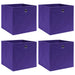 Oppbevaringsbokser 4 stk lilla 32x32x32 cm stoff