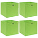Oppbevaringsbokser 4 stk grønn 32x32x32 cm stoff