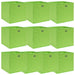Oppbevaringsbokser 10 stk grønn 32x32x32 cm stoff