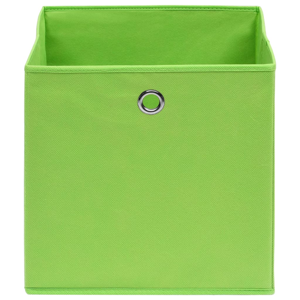 Oppbevaringsbokser 10 stk grønn 32x32x32 cm stoff