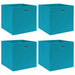 Oppbevaringsbokser 4 stk babyblå 32x32x32 cm stoff