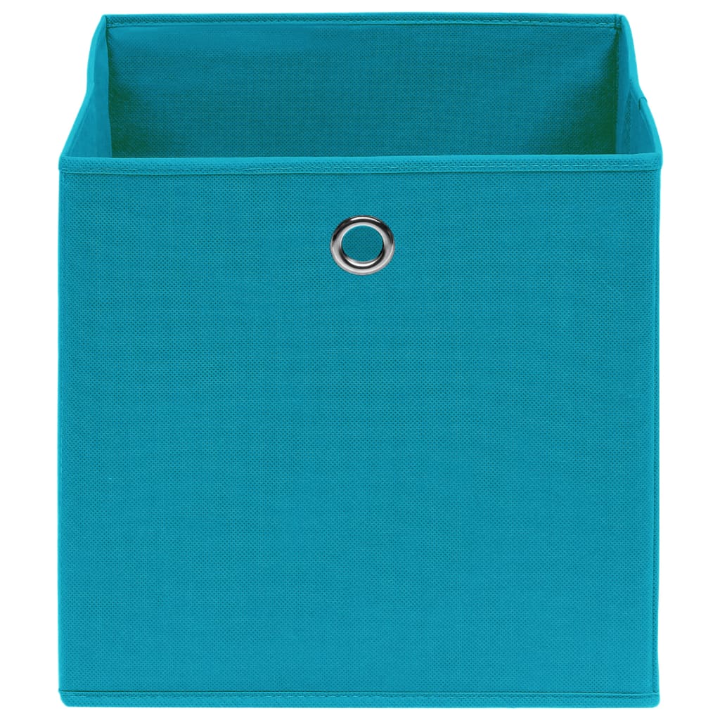Oppbevaringsbokser 4 stk babyblå 32x32x32 cm stoff