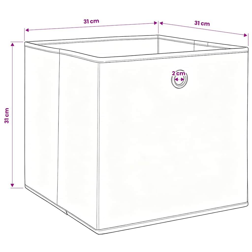 Oppbevaringsbokser 4 stk babyblå 32x32x32 cm stoff