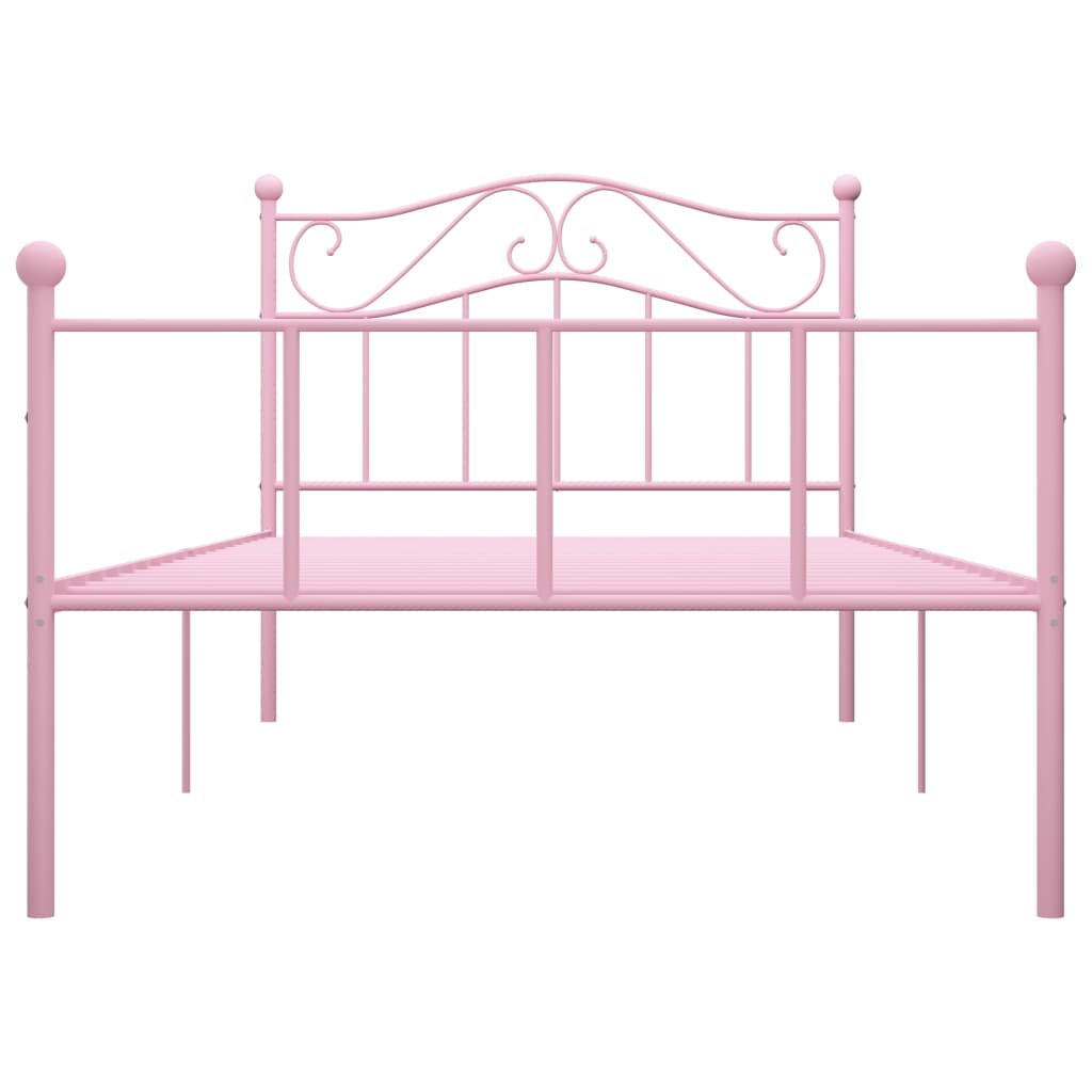 Sengeramme rosa metall 90x200 cm