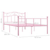 Sengeramme rosa metall 120x200 cm