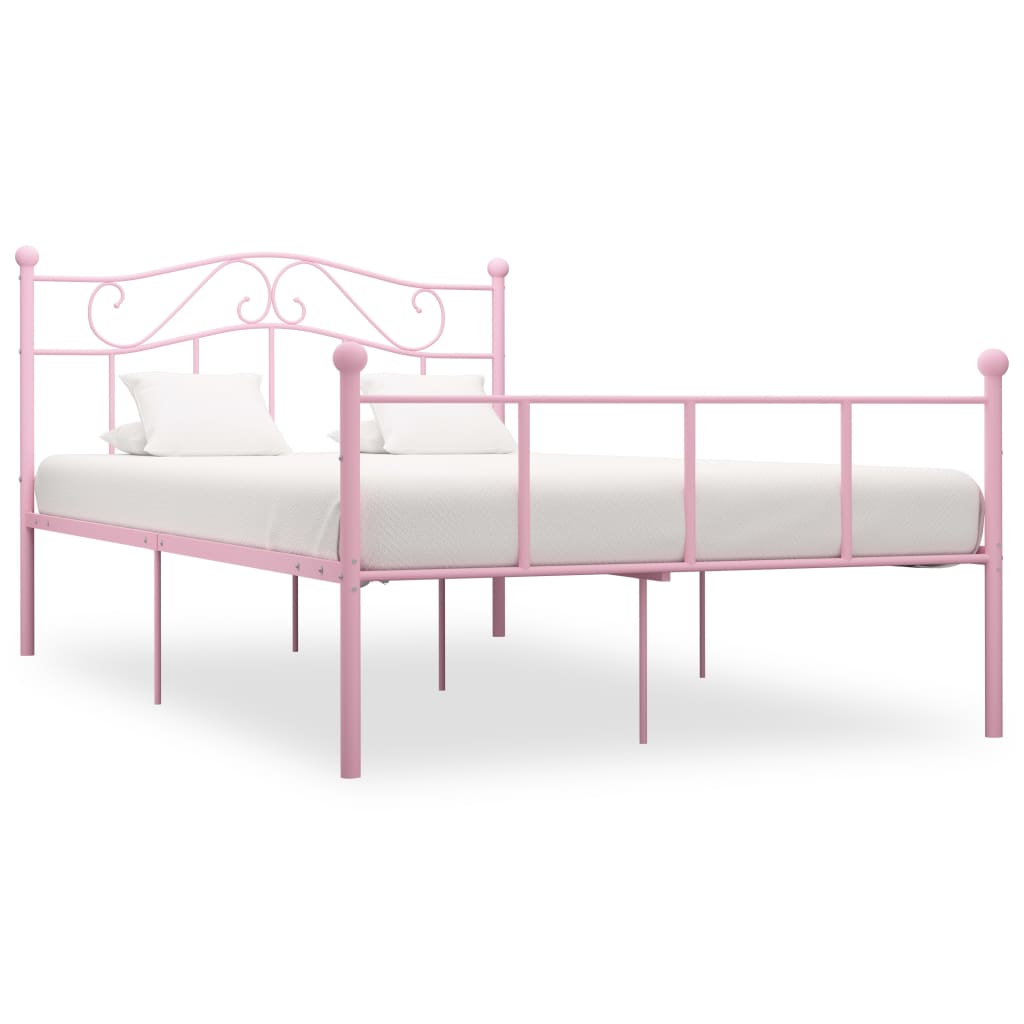 Sengeramme rosa metall 140x200 cm