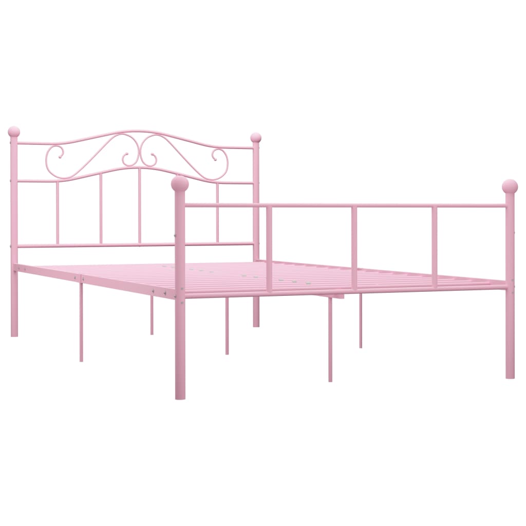 Sengeramme rosa metall 140x200 cm