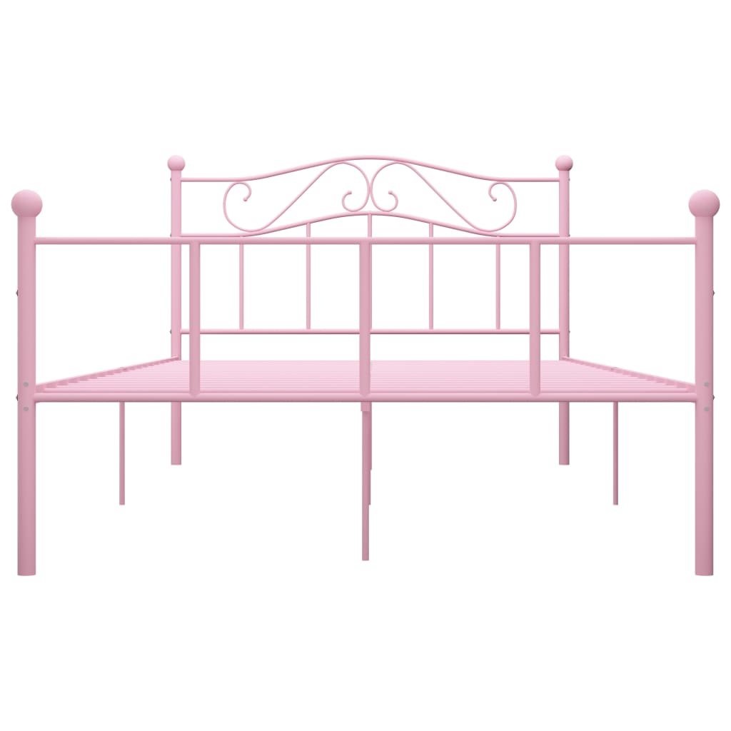 Sengeramme rosa metall 140x200 cm