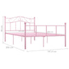Sengeramme rosa metall 140x200 cm