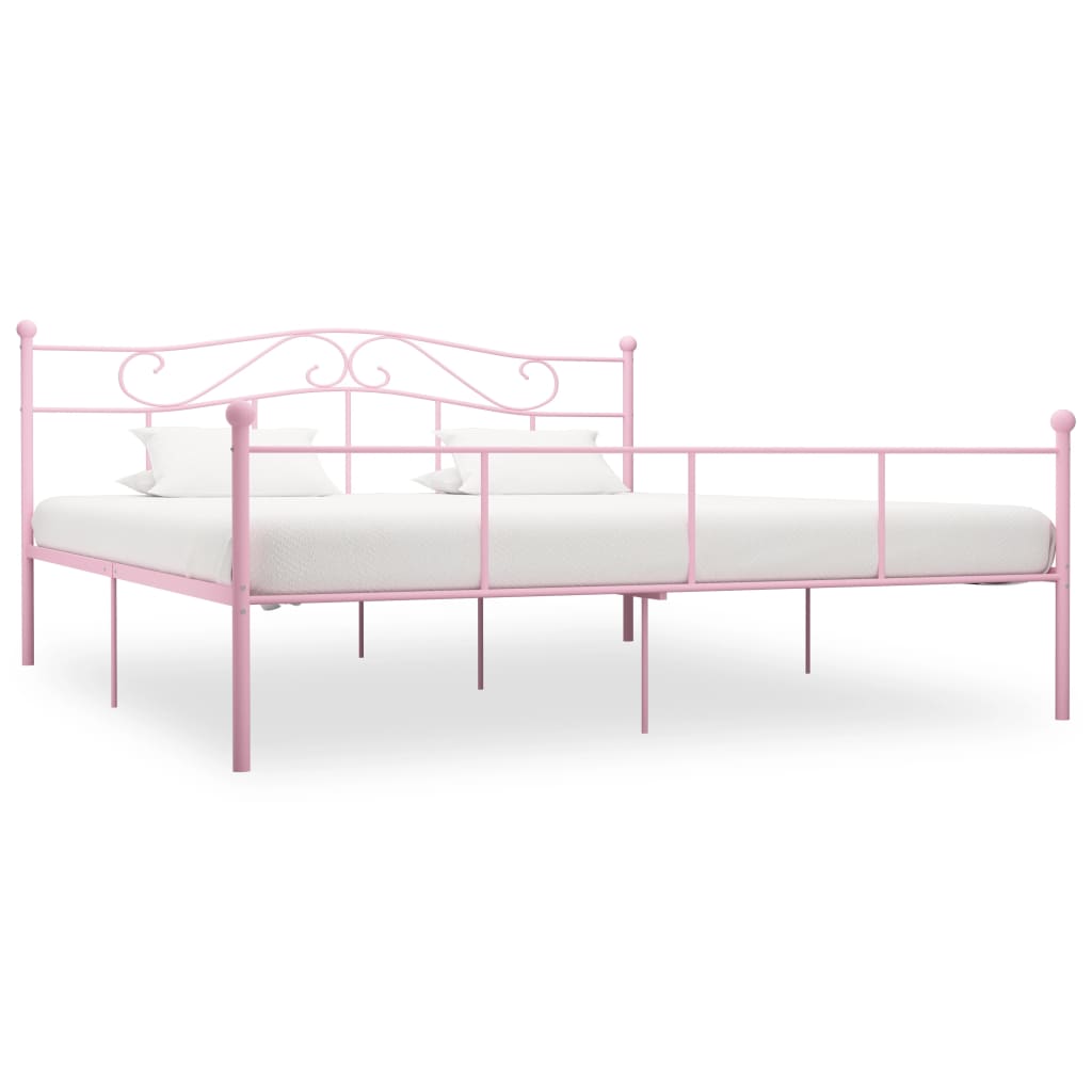 Sengeramme rosa metall 180x200 cm