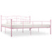 Sengeramme rosa metall 200x200 cm