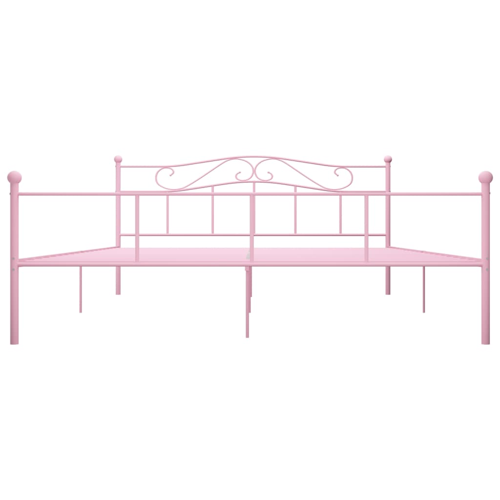 Sengeramme rosa metall 200x200 cm