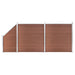 Gjerdesett WPC 2 firkantet + 1 slisset 446x186 cm brun