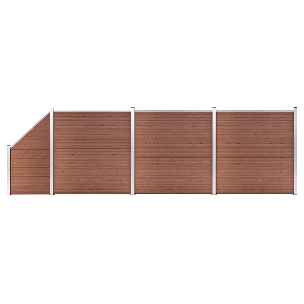 Gjerdesett WPC 3 firkantet + 1 slisset 619x186 cm brun