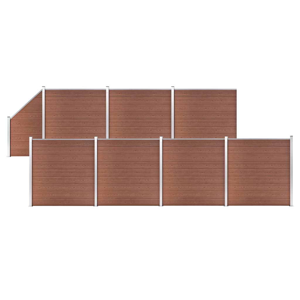 Gjerdesett WPC 7 firkantet + 1 slisset 1311x186 cm brun