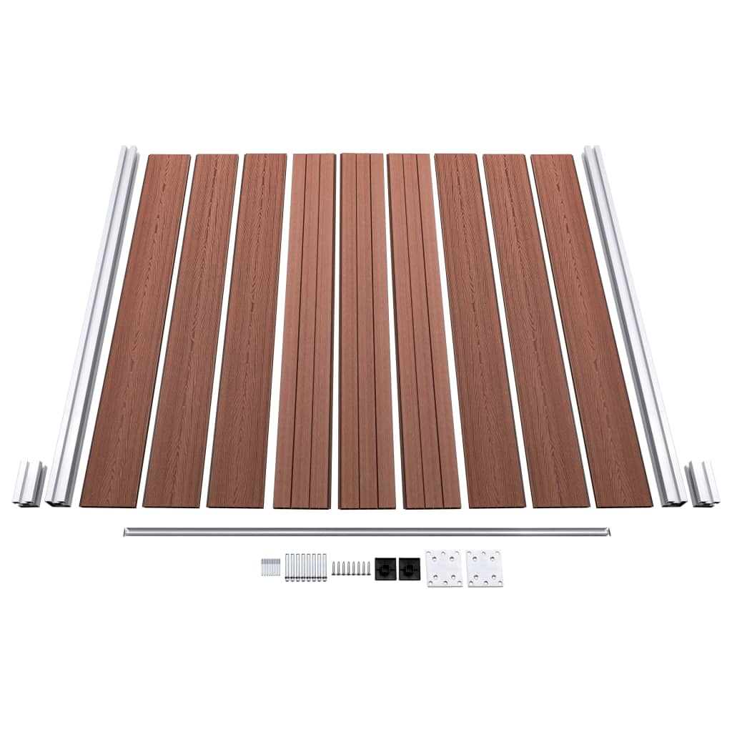 Gjerdesett WPC 7 firkantet + 1 slisset 1311x186 cm brun