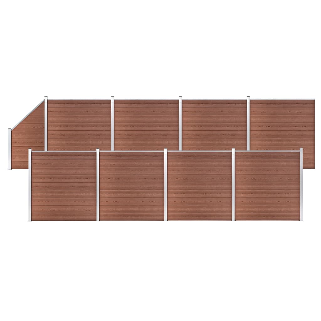 Gjerdesett WPC 8 firkantet + 1 slisset 1484x186 cm brun