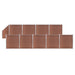 Gjerdesett WPC 9 firkantet + 1 slisset 1657x186 cm brun