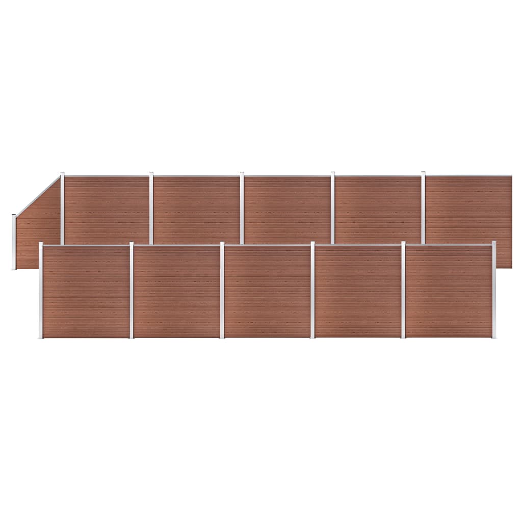 Gjerdesett WPC 10 firkantet + 1 slisset 1830x186 cm brun