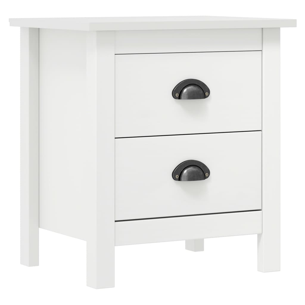 Nattbord Hill hvit 46x35x49,5 cm heltre furu