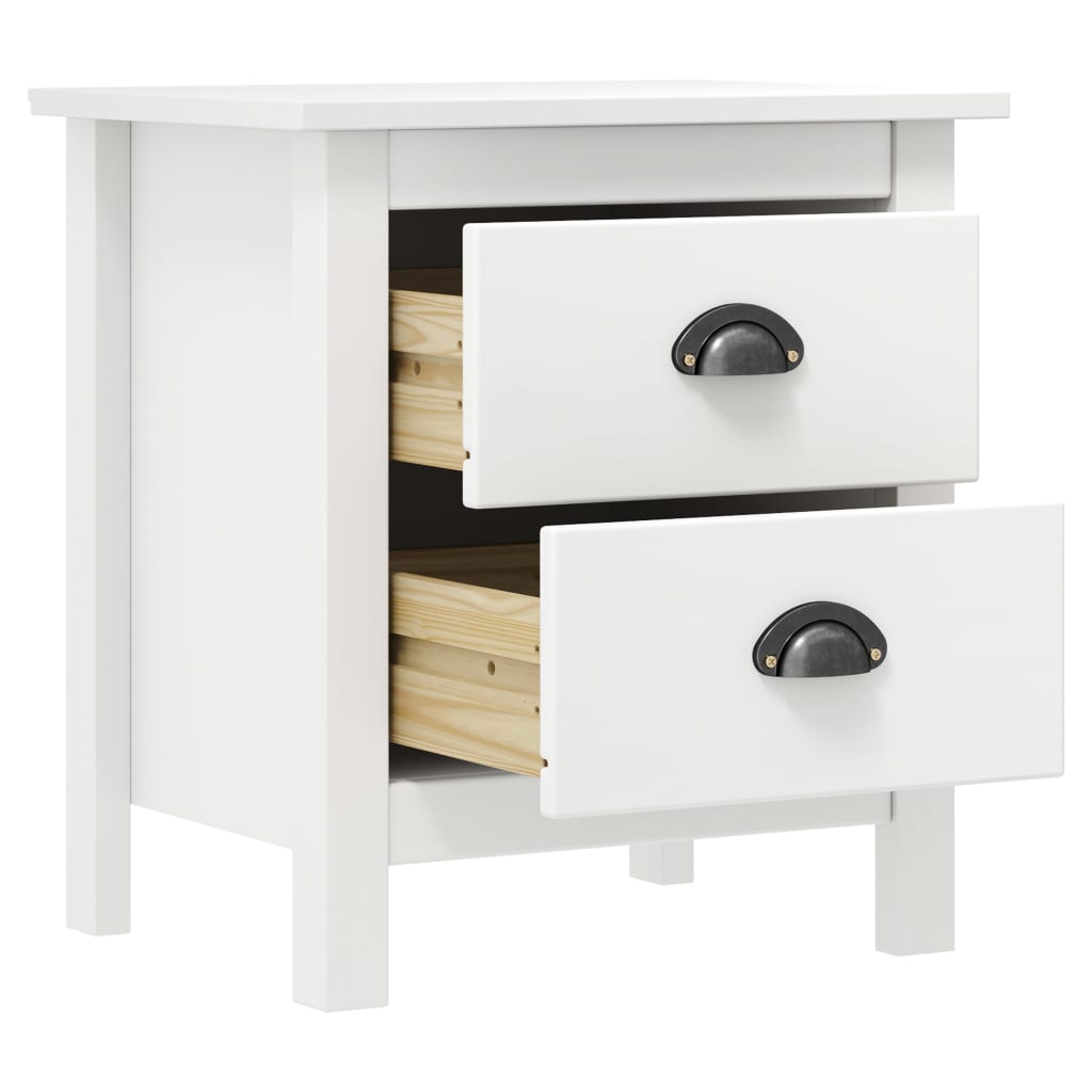 Nattbord Hill hvit 46x35x49,5 cm heltre furu