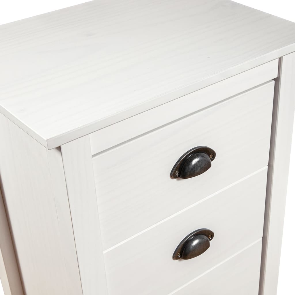 Skjenk Hill hvit 46x35x80 cm heltre furu