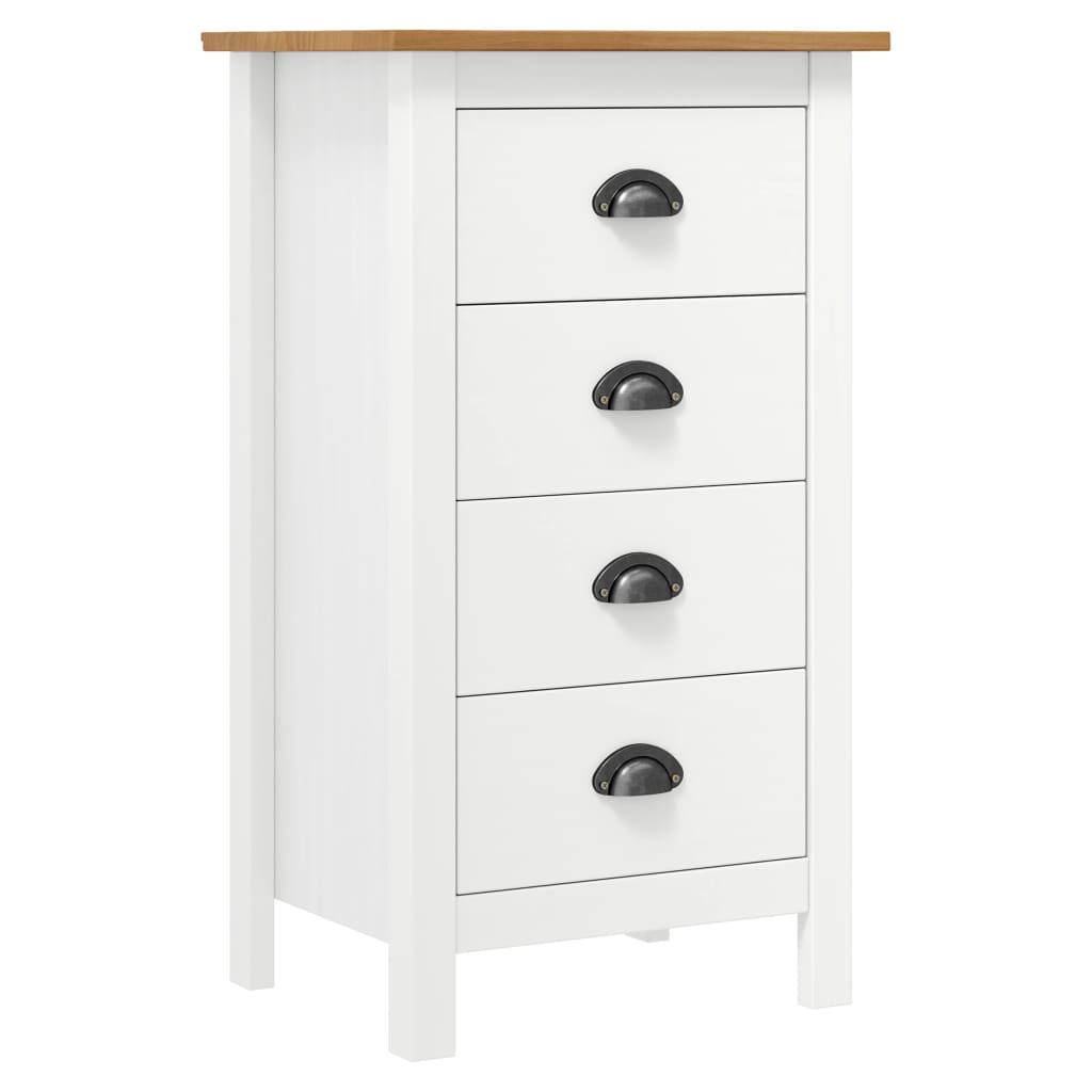 Skjenk Hill hvit 46x35x80 cm heltre furu